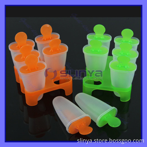 6 Cell Frozen Ice Cream Pop Mold Popsicle Maker Lolly Mould Tray Pan Kitchen DIY